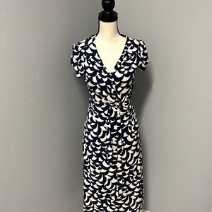 Boden navy wrap around dress - size 6L